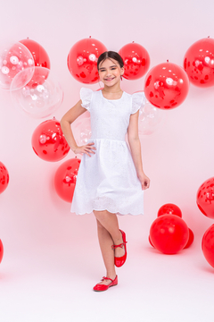 Vestido infantil luxo Laise branco - comprar online