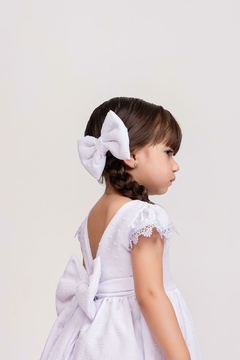 Vestido branco infantil + laço de cabelo Ano novo batizado pipo na internet