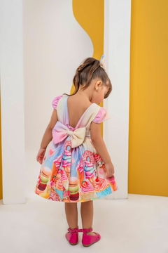 Vestido luxo + Laço de cabelo confeitaria na internet