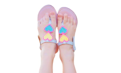 Sandália 2 corações colorido