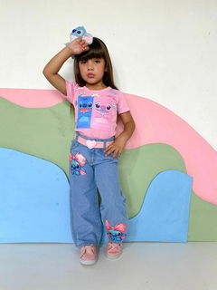 Calça jeans Wide leg Lilo e Stitch - comprar online