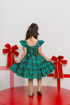 Vestido + Laço Xadrez verde natal - comprar online