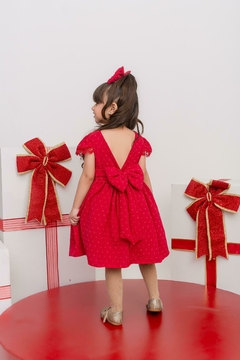 Vestido + laço de cabelo vermelho natal - loja online