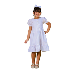 Vestido Branco ano novo infantil em tricoline PERO na internet