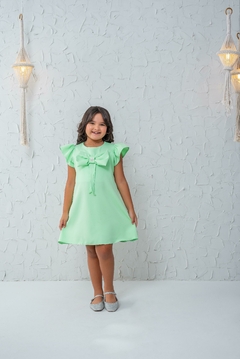 Vestido infantil verde água - comprar online