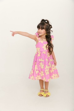 Vestido infantil floral rosa - Flor e Liz Boutique