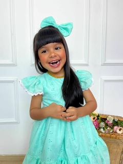 Vestido infantil Laise verde - loja online