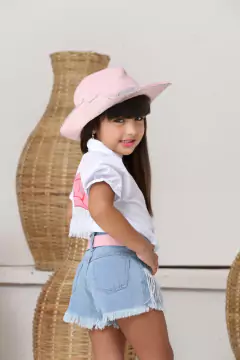 Conjunto infantil Boiadeira Ana Castela blusa + cinto + shorts - Flor e Liz Boutique