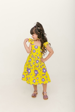 Vestido infantil Floral amarelo - Flor e Liz Boutique