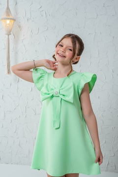 Vestido infantil verde água na internet