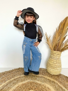 Conjunto Boiadeira Ana Castela calça jeans +blusa tule - comprar online