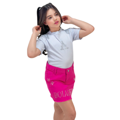 Conjunto infantil juvenil Boiadeira Ana Castela blusa + saia jeans na internet