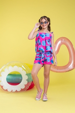 Conjunto infantil Lilo e Stitch amarrção costas