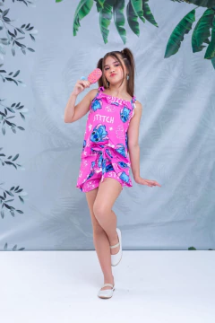Conjunto infantil Lilo e Stitch Rosa alcinha