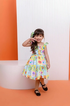Vestido + laço de cabelo infantil Jardim Encantado - Flor e Liz Boutique