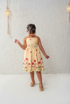 Vestido luxo floral + cinto