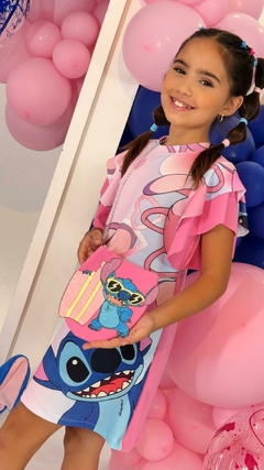 Vestido rosa + Bolsa Lilo Stitch