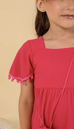 Vestido rosa pink + bolsa na internet