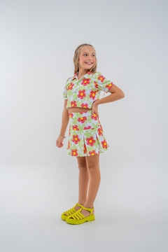 Conjunto infantil menina verão floral