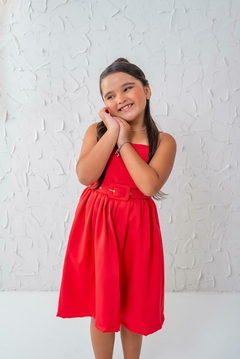 Vestido + cinto vermelho luxo Natal