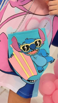 Vestido azul + Bolsa Lilo Stitch - Flor e Liz Boutique