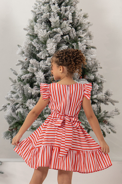 Vestido listras vermelho listrado Natal - comprar online