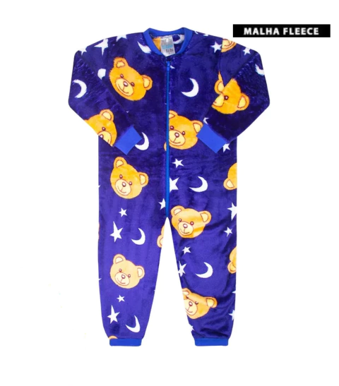 Macacão Fleece Primeiros Passos Ursinho