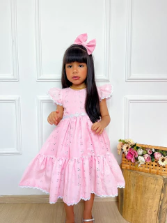 Vestido infantil Laise rosa - loja online
