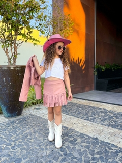 Conjunto trio Boiadeira Ana Castela country jaqueta + blusa + shorts saia - Flor e Liz Boutique