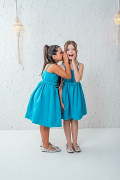 Vestido azul luxo + cinto - comprar online