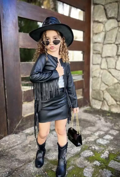 Conjunto boiadeira country Ana Castela saia + casaco Couro ecológico - loja online