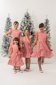Vestido listras vermelho listrado Natal