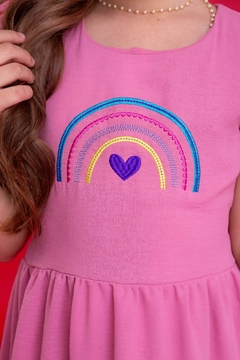 Vestido infantil arco-íris rosa - loja online