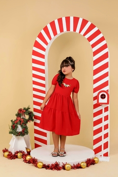 Vestido infantil juvenil vermelho Natal na internet