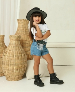Conjunto infantil Boiadeira Ana Castela shorts + cinto + blusa na internet