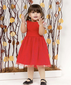 Vestido luxo + laço de cabelo natal vermelho na internet