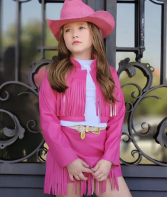 Conjunto Infantil Boiadeira Ana Castela Rosa pink na internet