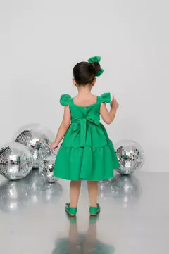 Vestido + laço de cabelo Verde Natal - comprar online