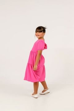 Vestido infantil juvenil rosa - loja online