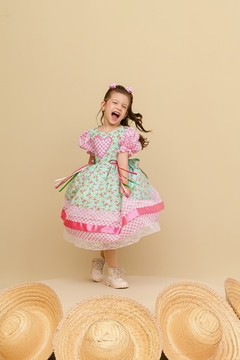 Vestido infantil festa junina luxo manguinha princesa - comprar online