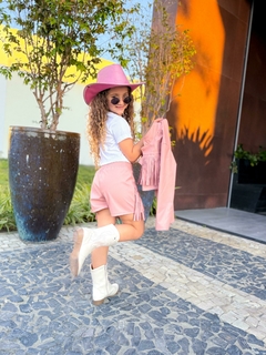 Conjunto trio Boiadeira Ana Castela country jaqueta + blusa + shorts saia - comprar online