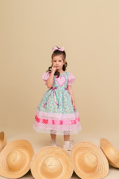 Vestido infantil festa junina luxo manguinha princesa - Flor e Liz Boutique