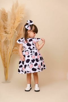 Vestido luxo + Laço de cabelo Fazendinha vaquinha na internet