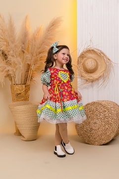 Vestido infantil festa junina luxo manguinha princesa - comprar online