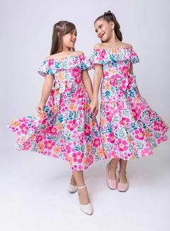 Vestido infantil juvenil flora verão