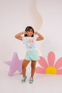 Conjunto short saia verde claro