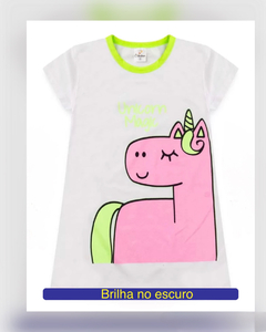 Camisola infantil brilha no escuro unicórnio - comprar online
