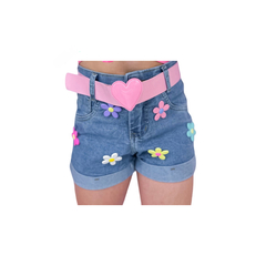 Short jeans + cinto juvenil