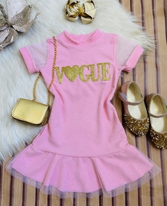 Vestido infantil luxo rosa bebê