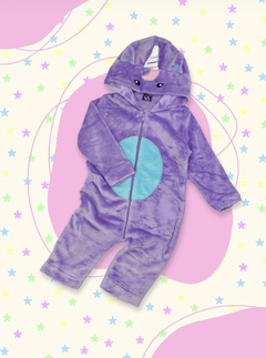Macacão Bebê fleece Pelinho Unicórnio